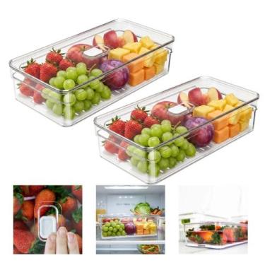 Imagem de Kit 2 Pote Organizador Geladeira Frutas Verduras Frescas 2,8l - Ou