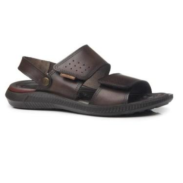 Imagem de Sandalia pegada em couro ref 133154 masculino, 42, Marrom escuro