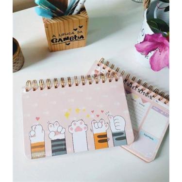 Imagem de Planner Semanal Diário Pata de Gato Bloco de Notas Fofo