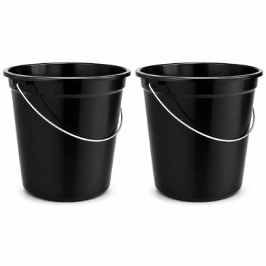 Imagem de Balde Redondo 7L com Alça Reforçada Easyplast Preto Multiuso Limpeza L