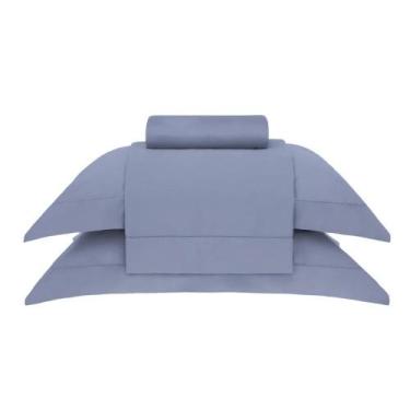 Imagem de Jogo de Cama Casal 300 fios Bud Vision - Buddemeyer, AZUL