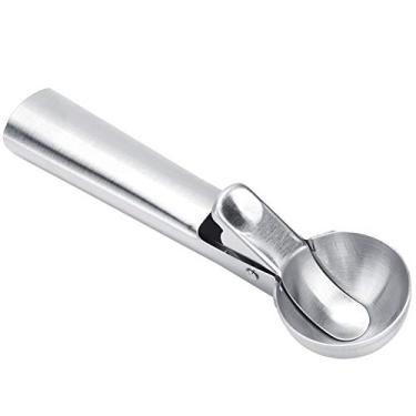 Imagem de colher de sorvete de gatilho,Colher de sorvete de aço inoxidável 304, acessório de utensílios de cozinha de talheres, perfeito para iogurte congelado, gelatos, sundaes, frutas