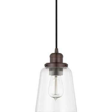 Imagem de Capital Lighting Pendente de anel de fazenda moderno Dunlap 3718BB-135, 1 luz 100 watts, 22,5 cm A x 15,5 cm W, bronze polido