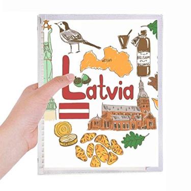 Imagem de Letônia Love Heart Landscap Caderno com a bandeira nacional de folhas soltas recarregável, diário de papelaria
