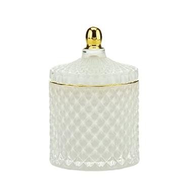 Imagem de Potiche Decorativo de Vidro Branco 9cm x 13cm - Wolff