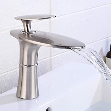 Imagem de Torneira de lavatório em cascata para banheiro Misturador de água quente e fria Valor Torneiras de lavatório Torneiras de alça única, Tamanho único