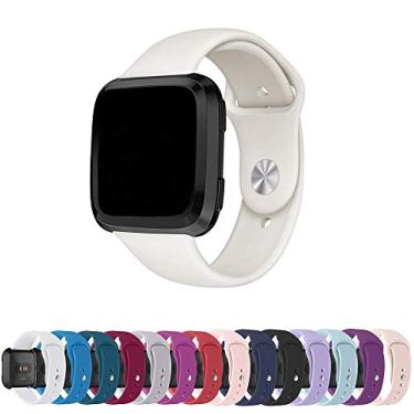Imagem de Pulseira Silicone Sport para Fitbit Versa - Fitbit Versa 2 - Fitbit Versa Lite - Marca Ltimports (Branco)