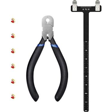 Imagem de Zonon Bow String Pontos de coquetel, alicates, cordas, conjunto de botões, arco, régua quadrada, alicates de fivela, kit de torneamento de arco recurvo (preto)