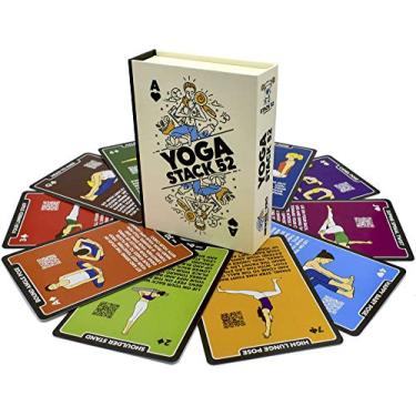 Imagem de Stack 52 Yoga Exercise Cards: Designed by Certified Yoga Instructor. Video Instructions Included. Beginner to Advanced Poses and Asana Workout Games. Improve Fitness and Flexibility. (Base Deck)