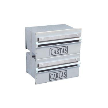 Imagem de Caixa Correio Condomínio Detrás Para Grade Inox 2 Módulos