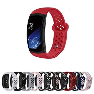 Imagem de Pulseira Silicone Sport para Samsung Gear Fit 2 Pro R360 R365 - Vermelho - Marca Ltimports