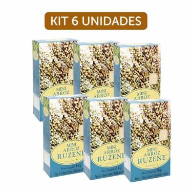 Imagem de Kit 6X: Mini Arroz Integral Curto Ruzene 1Kg