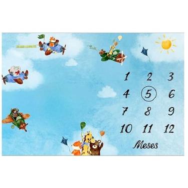 Imagem de Lençol Painel Cenário Fotos MDF Mêsversário Aviãozinho