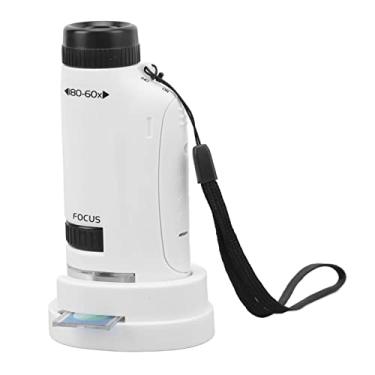 Imagem de Microscópio para Crianças, Microscópio Portátil Portátil Com Luz LED, Mini Microscópio de Bolso para Crianças, Estudantes, Adultos Observando Amostras de Cebola