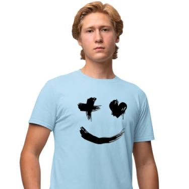 Imagem de Camisa Camiseta Genuine Grit Masculina Estampada Algodão 30.1 Smiley - GG - Azul Bebe