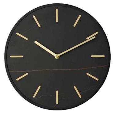 Imagem de Relógio de parede para decoração de casa, relógio de parede preto de 30 cm, relógio silencioso fácil de ler, relógios de parede brancos e pretos operados por bateria silenciosos sem tique-taque para
