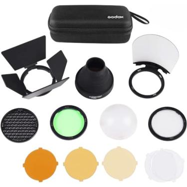 Imagem de Godox Kit de acessórios V1 AK-R1 - Compatível com GODOX V1 / H200R cabeça de flash redonda, AD200 / AD200Pro | Conjunto de acessórios de flash magnético de 12 peças