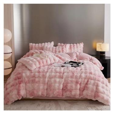 Imagem de Jogo de cama de pele sintética quente casal queen size roupa de cama de inverno cobertor de inverno fronha, lençol de cama (1 solteiro)