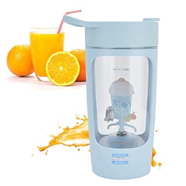 Imagem de Agitador Elétrico, Copo Misturador Recarregável USB de 650ml, Liquidificador de Proteína Em pó, Leite de Soja para Milkshakes, Cereais, café, chá Com Leite, água, Azul, Bateria