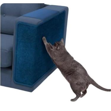 Imagem de Arranhador de Gatos para Sofá Multifuncional com Apoio para Celular (Tamanho: 70cmx50cm) MeetPet nas Cores: Grafite, Azul Royal e Beje (Azul Royal)