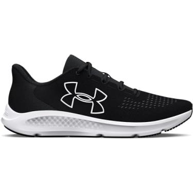 Imagem de Under Armour Tênis de corrida masculino Charged Pursuit 3 com logotipo grande, (001) Preto/Preto/Branco, 10.5
