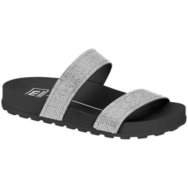 Imagem de Rasteira Birken Moleca Strass Tiras - Preto - 38