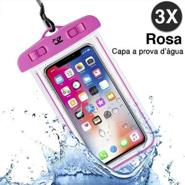 Imagem de Kit 3 Capa Case Celular Protetora Prova D'água Mergulho Praia - OPEN Z