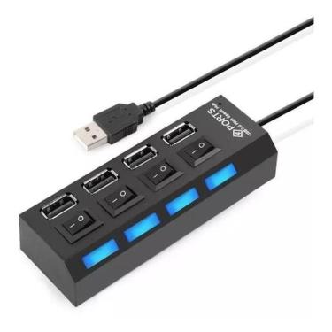 Imagem de Hub Usb 2.0 com 4 Portas e Indicadores de Led Lehmox