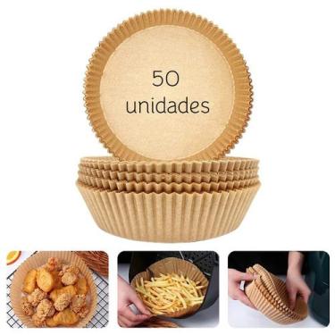 Imagem de Papel Forro Descartável 50 Unidades Para Não Sujar Air Fryer 20Cm - To