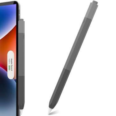 Imagem de CUBETOOU Capa hexagonal clássica para Apple Pencil 2ª geração, capa protetora de silicone para Apple Pencil Pro (cinza gradiente)