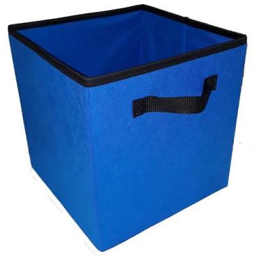 Imagem de Caixa organizadora de 28x30x28 Colorida com alça - OrganiBox,  Azul