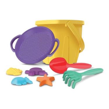 Imagem de Baldinho De Praia - Pá/rastelo + 4 Forminhas - Divertoys
