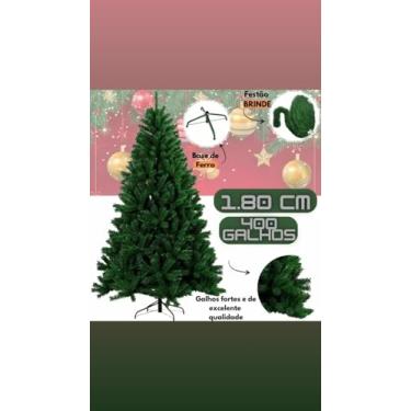 Imagem de Árvore de Natal com Galhos Fortes e Excelente Qualidade, 1,80 cm, 400 Galhos, Verde