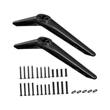 Imagem de BaotyJie Base de suporte para tv de mesa, 2 peças, antiderrapante, montagem simples, pernas de tv com parafusos para acessório de espaçamento de furos de 0.45