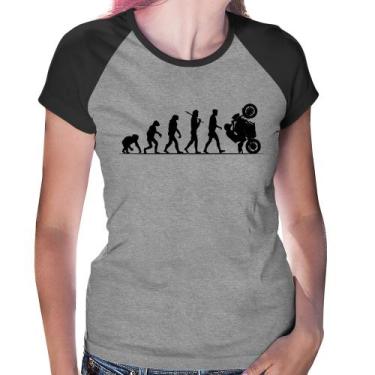 Imagem de Baby Look Raglan Evolução do Grau XJ6 - Foca na Moda, Cinza, Preto, G