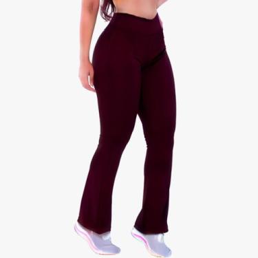 Imagem de Calça Flare Bailarina Peluciada Cintura Alta Forrada Flanelada Grossa 