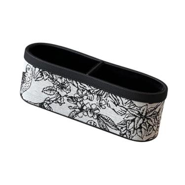 Imagem de IEUDNS Suporte de controle remoto 2 compartimentos organizador de armazenamento de mídia caixa de armazenamento de mesa para dormitório mesa de cabeceira, Preto