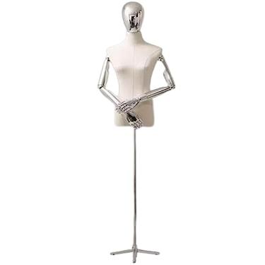 Imagem de Multiuso Manequim de janela manequim de plástico corpo meio corpo manequim feminino com suporte destacável de metal altura ajustável para roupas Janela