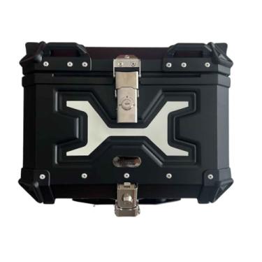 Imagem de Baú Bauleto Preto de Alumínio 45 LItros com Base Universal Bmw Bajaj Honda Yamaha Bmw