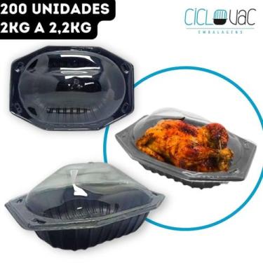 Imagem de Embalagem Térmica para Frango Assado Padaria Pet Plástico Base Preta C