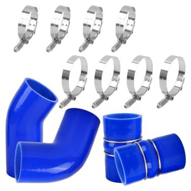 Imagem de Kit de mangueira intercooler de silicone 6,6L com braçadeiras compatíveis com GMC 6.6L Duramax LLY 2004-2005 - Azul