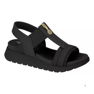 Imagem de Sandália Modare Ajustável Conforto Anabela Casual Feminina Preta