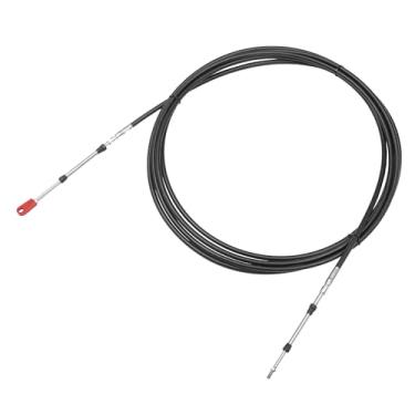 Imagem de uxcell 1 peça 6.1 m 236 polegadas Marine Type 3300/33C cabo de caixa de controle remoto com manilha para sistema de direção do motor de popa Yamaha preto