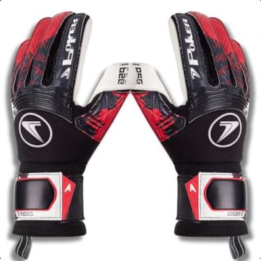 Imagem de Luva De goleiro Profissional INFINITY 2 POKER Cor: Preto/vermelho Tam:11