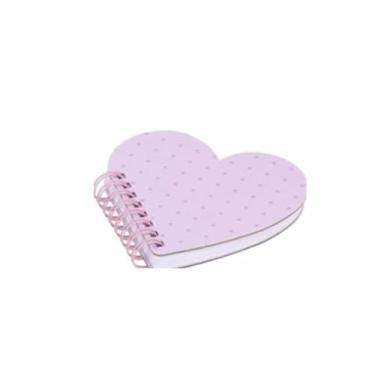 Imagem de Caderno Espiral em Formato de Coração, Capa Dura Pautado, Rosa e Lilás, Compacto (lilas)