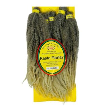 Imagem de CABELO JUMBO RASTA MARLEY 6 TELAS COR T1B/24/613 - PRETO COM LOIRO