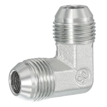 Imagem de PATIKIL Conectores de mamilo redutores hexagonais adaptador de tubo macho 3/10.2 cm alargador 37° JIC x 3/10.2 cm BSPT macho adaptador de 90°, adaptador de bocal redutor de encaixe de tubulação