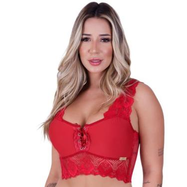 Imagem de Sutiã Top Cropped com Bojo Feminino Clamar em Renda e Microfibra - 213