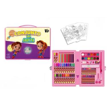 Imagem de Maleta Escolar Estojo De Pintura Colorir Infantil 86 Peças para Menino