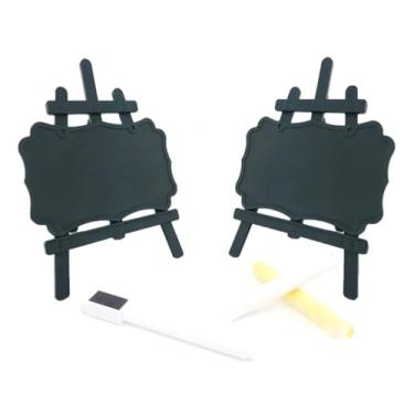 Imagem de 10 Mini Lousa Preta Plástica com Cavalete Plástico para Decoração de Festas, Mimos, Lembrancinhas e Buffet (Preto)